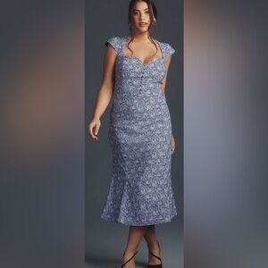 Anthropologie Floral Midi Cecily Dress